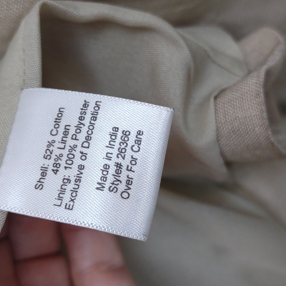 TravelSmith Applique Embroidery Trapunto Open Front LinenCotton Lined Jacket New - Picture 11 of 14